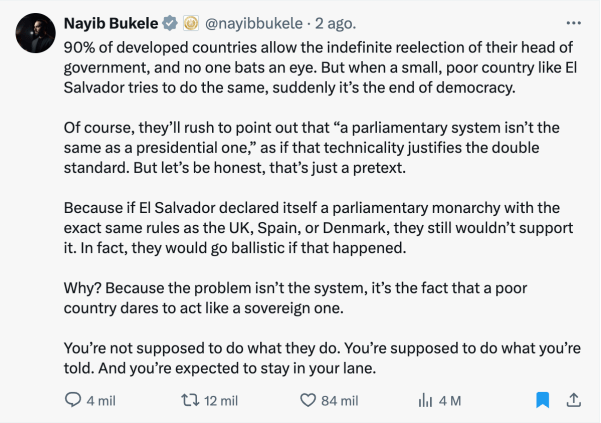 Bukele difunde dato falso: el 90% de los países desarrollados no permiten reelección indefinida 1 Captura de pantalla 2025 08 05 a las 7.49.50 a.m 1