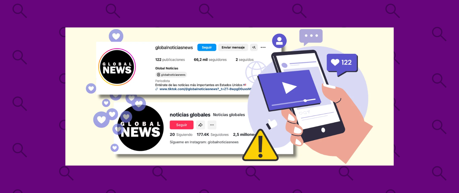 Cuidado con la cuenta Global Noticias News: difunde desinformaciones en español en, al menos, cinco redes sociales