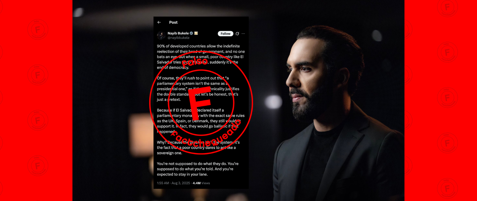 No, el 90% de los países desarrollados no permiten la reelección indefinida, como afirmó Nayib Bukele