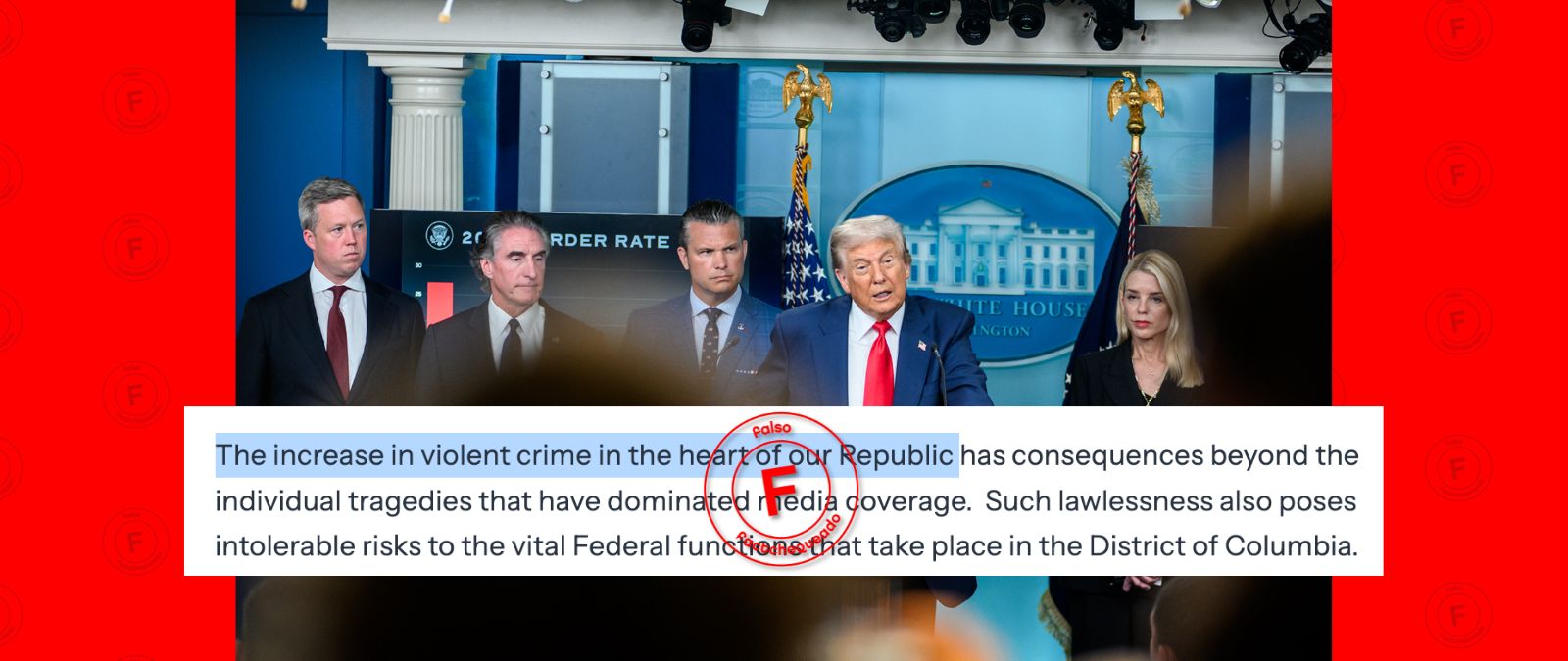 No, el crimen violento no aumentó en Washington D.C, contrariamente a lo que dijo Trump al declarar en  emergencia a la ciudad