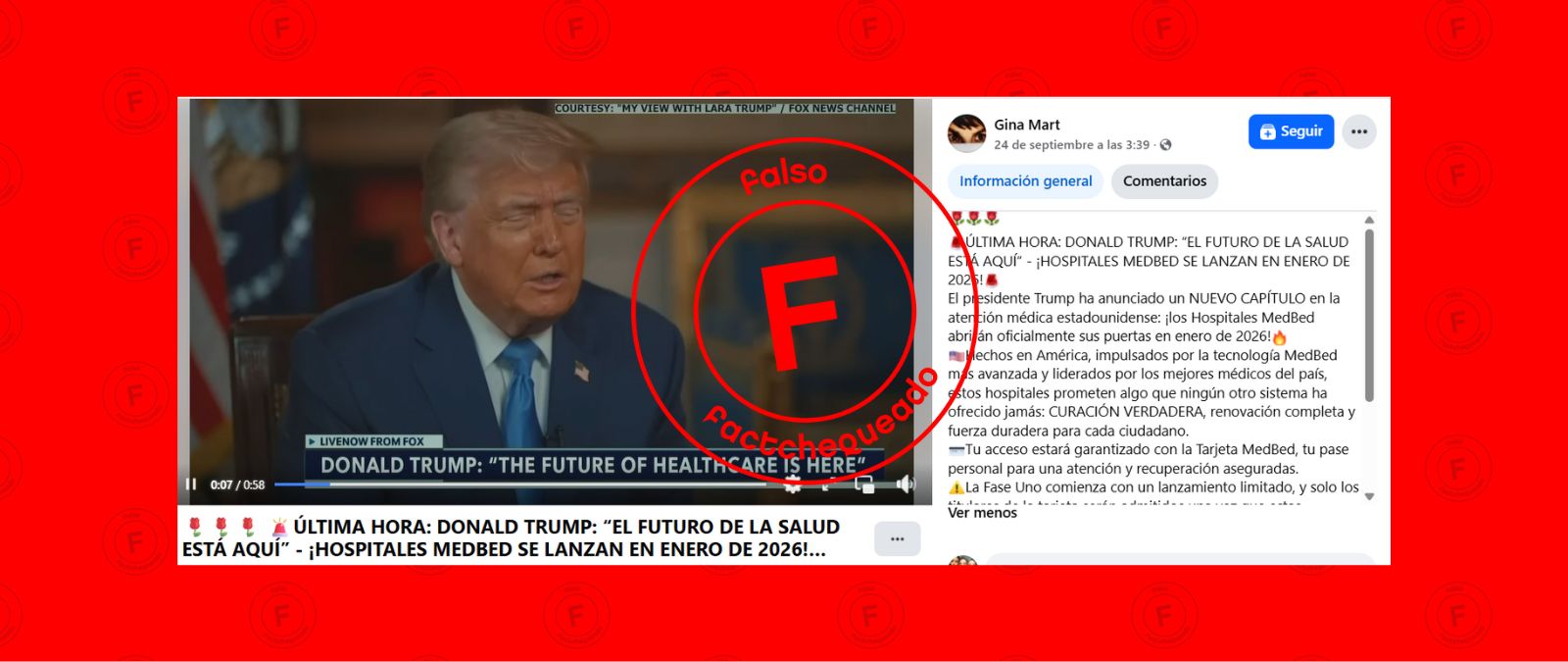 Cuidado con la estafa de las “tarjetas MedBed”: estas camas no existen y el video de Trump promocionándolas fue creado con IA y luego fue eliminado