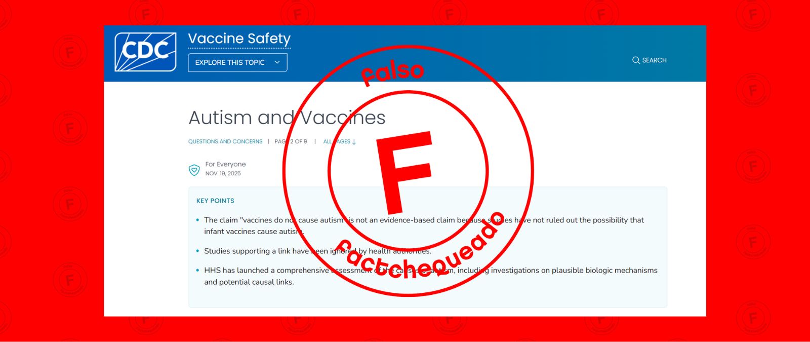 Cuidado con las afirmaciones falsas de los CDC sobre vacunas y autismo: la evidencia científica descarta cualquier relación causal