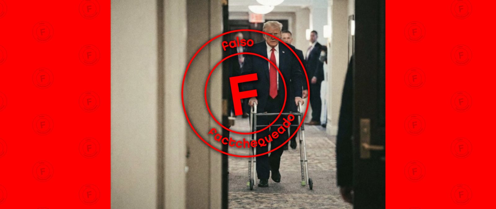 Fue creada con Inteligencia Artificial la imagen viral de Trump con una andadera