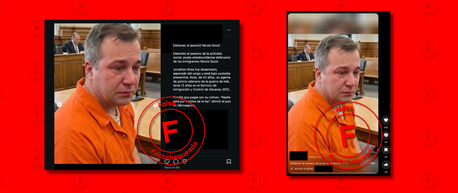 No, esta imagen no muestra al agente de ICE Jonathan Ross, detenido por la muerte de Renee Nicole Good; fue creada con IA