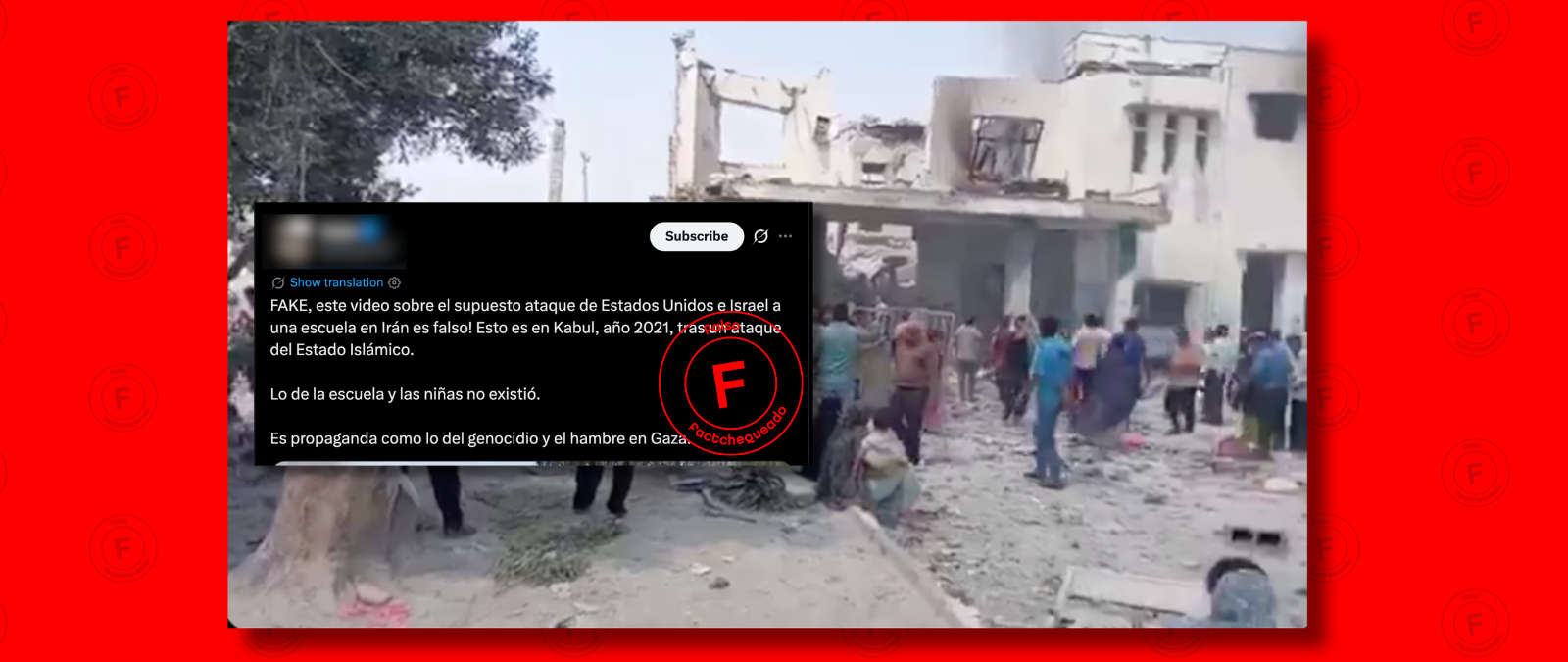 No, esta imagen de una escuela destruida no se registra en Kabul (Afganistán) en 2021: es del bombardeo de una escuela al sur de Irán el 28 de febrero de 2026