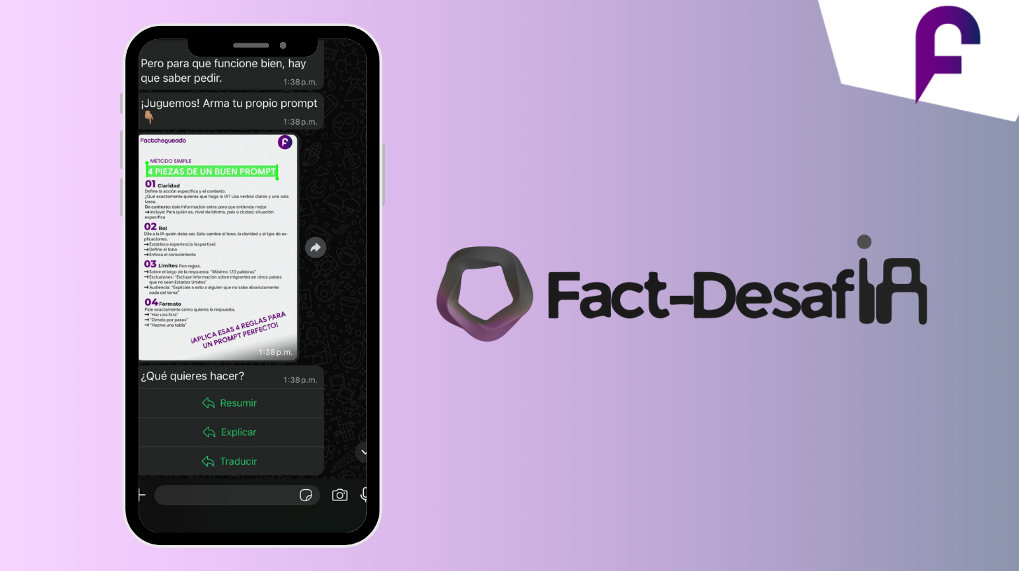 Factchequeado launches Fact-DesafIA, an interactive WhatsApp course designed to teach users about artificial intelligence in a simple and accessible way