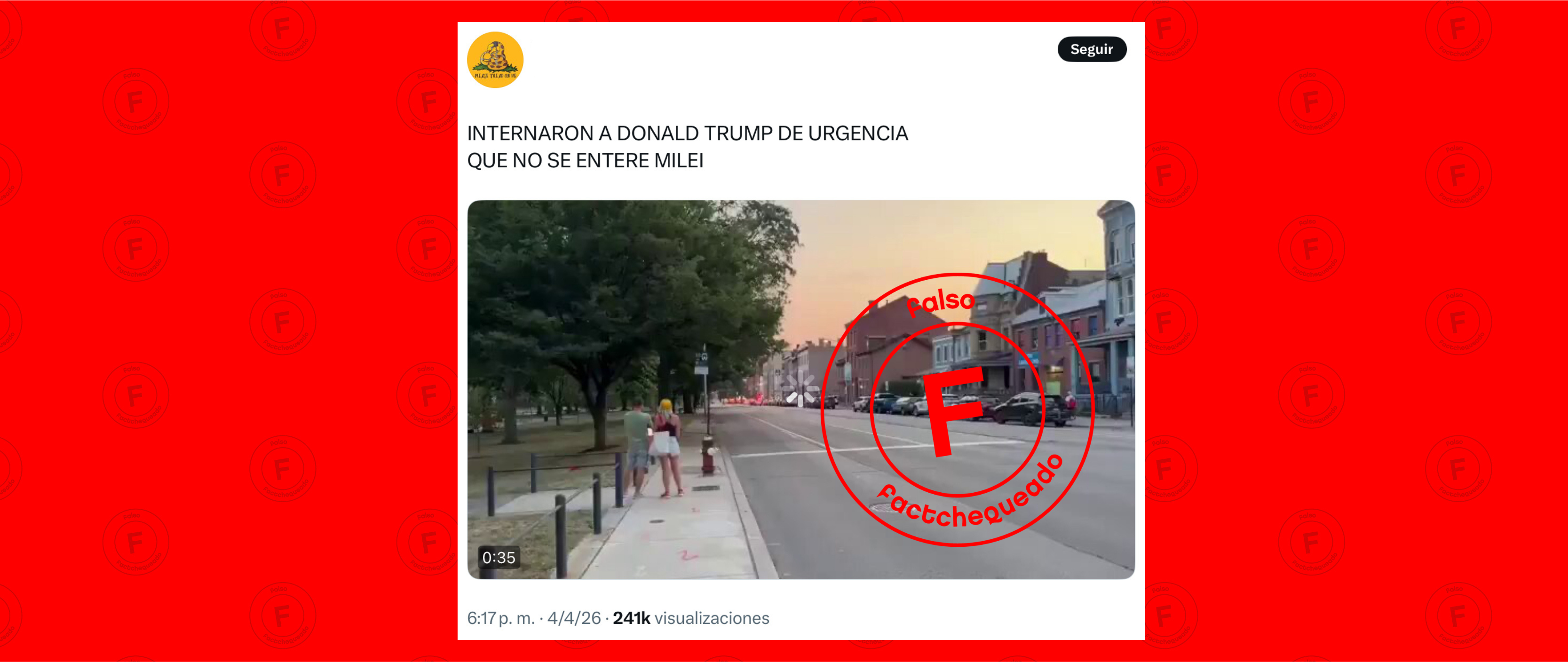 No, el video que muestra la internación de Donald Trump en un hospital militar no es actual: ocurrió en 2024, tras el atentado en Pensilvania