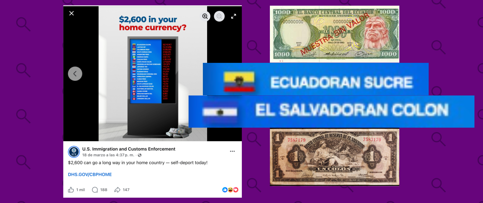ICE incluye en un aviso de autodeportación monedas que ya no existen desde hace más de 20 años