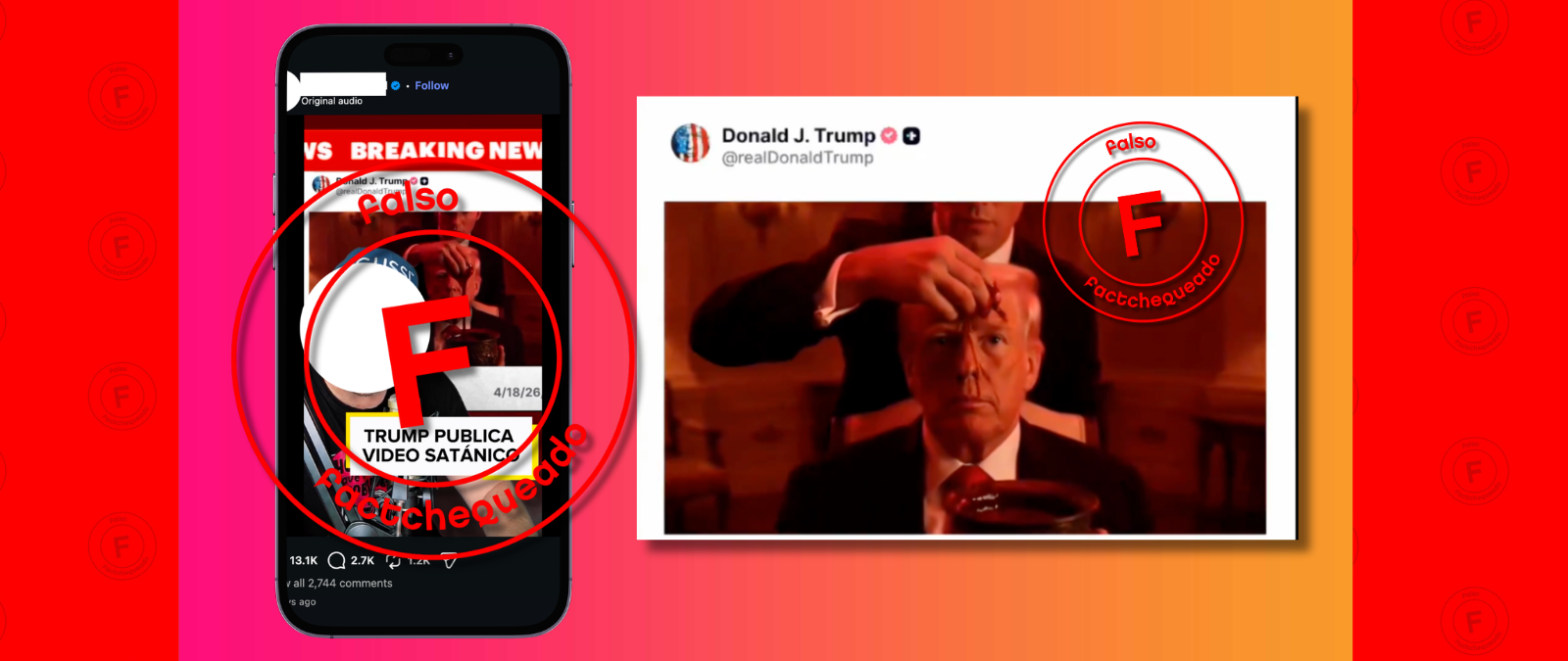 No, Trump no publicó un video "satánico" desde su cuenta en Truth Social