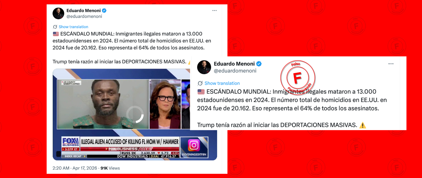 No, los inmigrantes indocumentados no asesinaron a 13,000 estadounidenses en 2024