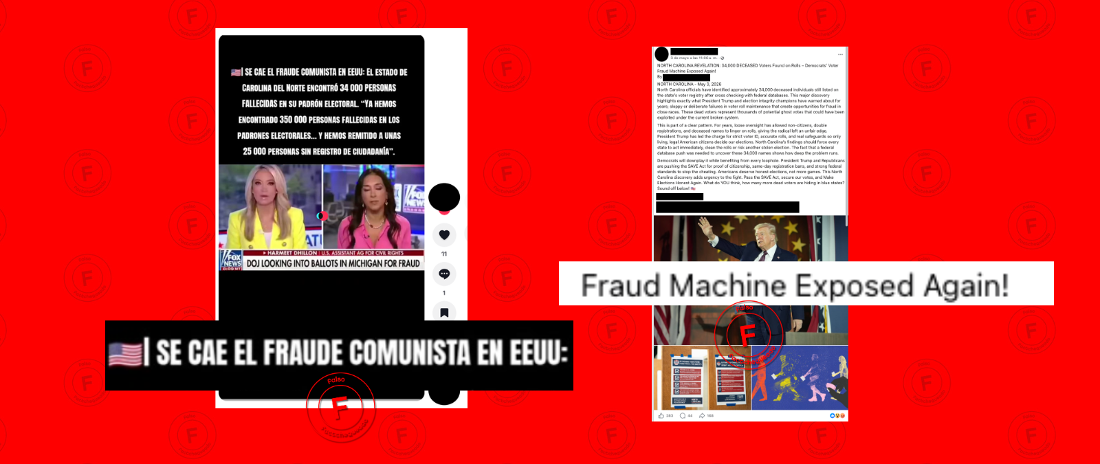 No, que Carolina del Norte detectara 34,000 personas fallecidas en padrones electorales no es prueba de fraude electoral