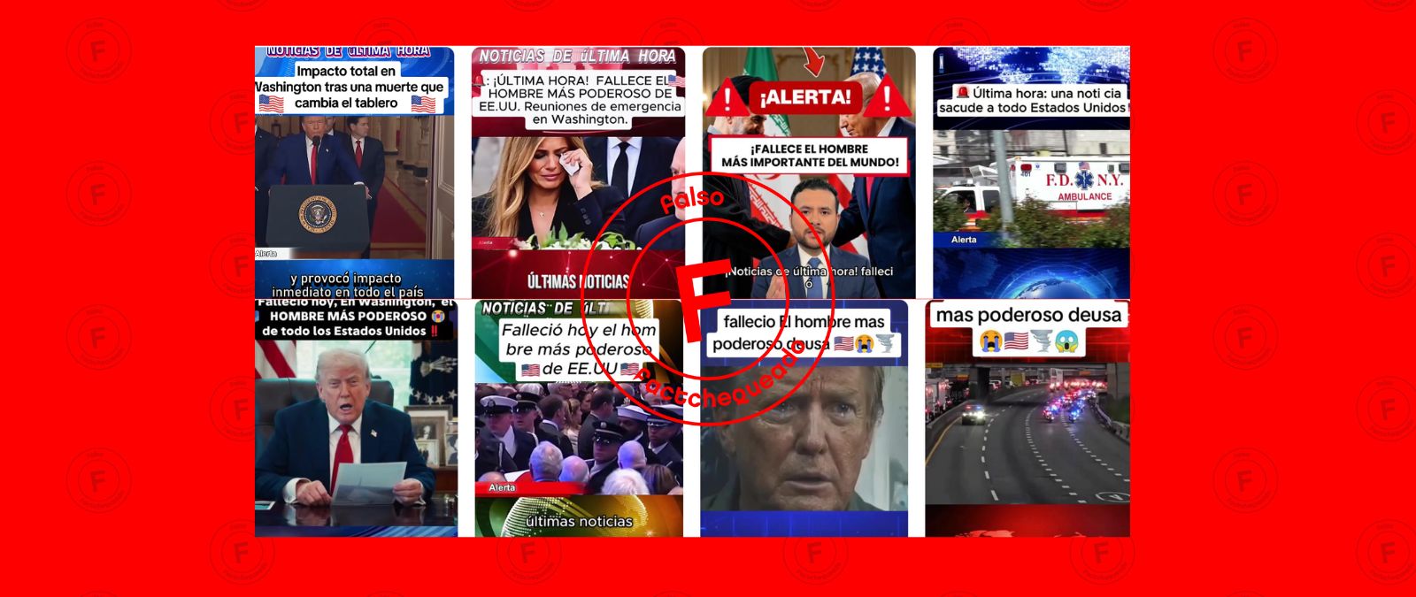 No, la afirmación en una serie de videos que aseguran que “el hombre más importante” de Estados Unidos ha muerto, con fotos de Trump e imágenes de Melania Trump llorando, es falsa