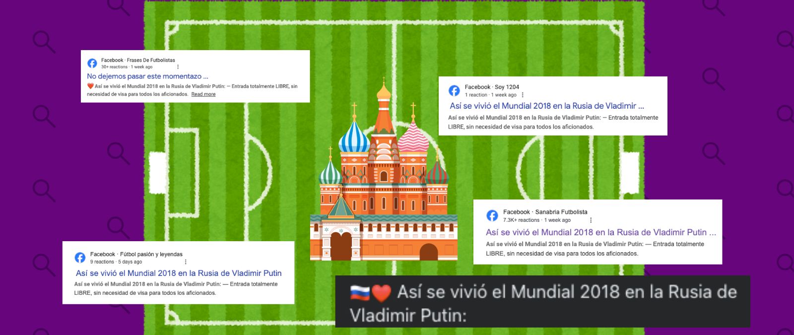 Mundial 2026: mensajes casi idénticos que elogian a Putin y al Mundial de Rusia 2018 alcanzan a más de 2 millones de usuarios en grupos de Facebook de fanáticos del fútbol