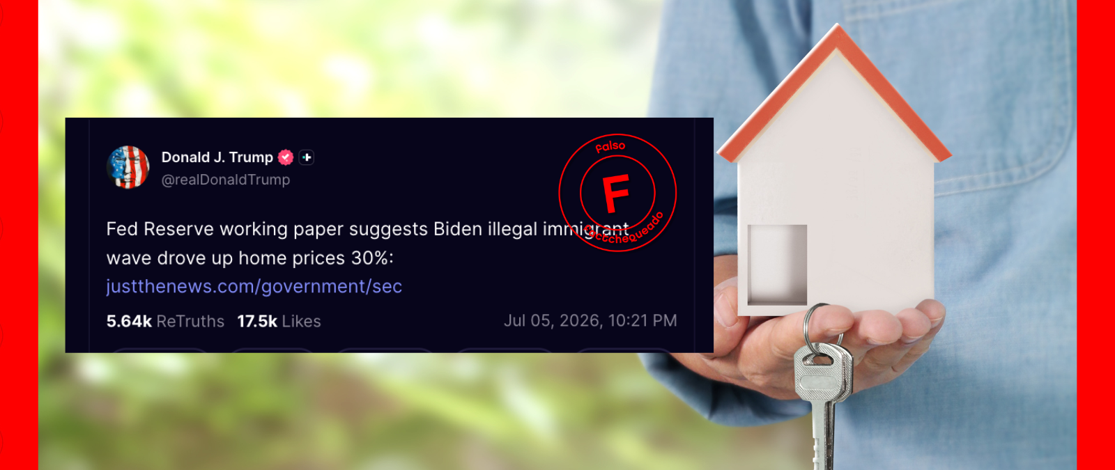 No, una investigación de la Reserva Federal no sugiere que la inmigración indocumentada durante el gobierno de Biden aumentó los precios de las viviendas en un 30%, como afirma Trump