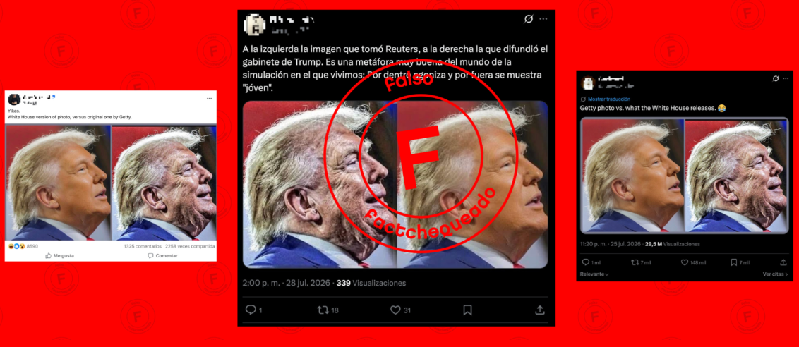 No, estas imágenes de Trump no son originales sino manipuladas y ninguna de ellas fue publicada por la Casa Blanca