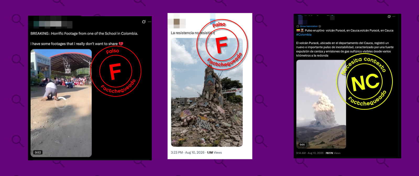 Desinformaciones que circulan tras el terremoto de magnitud 7.4 en Colombia