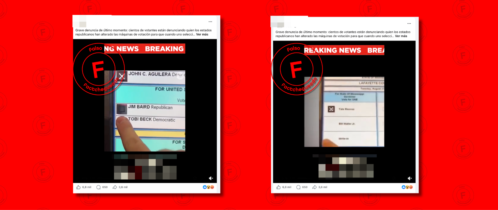 No, estos videos de máquinas de votación que supuestamente cambian votos no son actuales: fueron publicados en 2018 y 2019