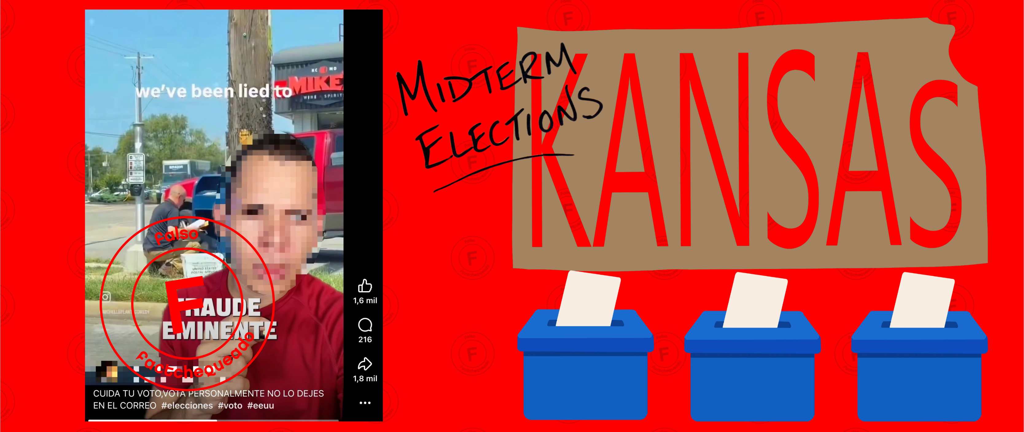 No, el hombre que aparece en este video no se está llevando votos para las midterms de un buzón de correos en Kansas City