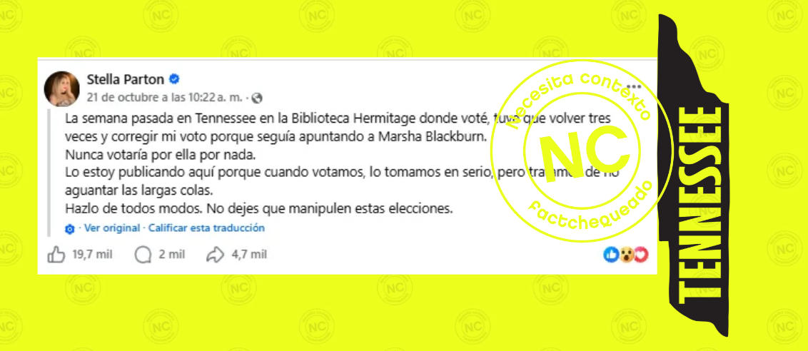 Necesita contexto la alerta de la cantante Stella Parton sobre la selección de un candidato distinto al de su preferencia: no indica que las elecciones sean fraudulentas